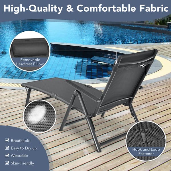 OUTDOOR LIVING SUNTIME Adjustable, Reclining Lounge Mesh Chair