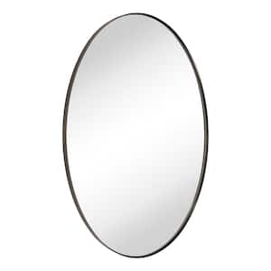 Javell 20 in. W x 30 in. H Small Oval Metal Framed Wall Mounted Bathroom Vanity Mirror in Oil Rubbed Bronze