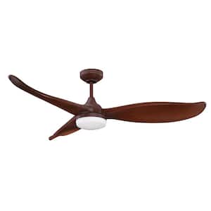 TRIAX 52 in. Integrated LED Indoor White Ceiling Fan with White Glass Shade