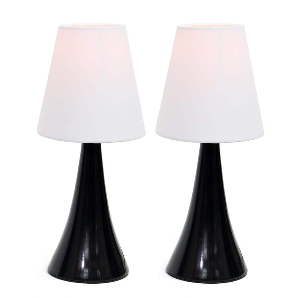 Black and White Touch Control 2-Piece Nightstand Lamp Set