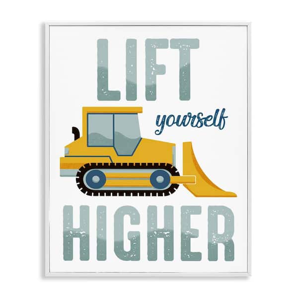 Stupell Industries Lift Yourself Higher Phrase by Marcus Prime White Framed Typography Giclee Art Print 14 in. x 11 in.