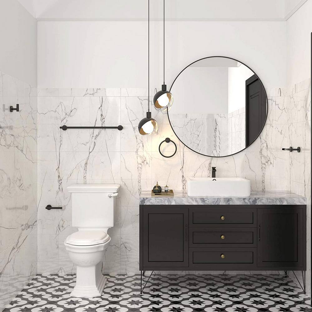 Matte Black Stainless Steel 5-Piece Bathroom Hardware Set