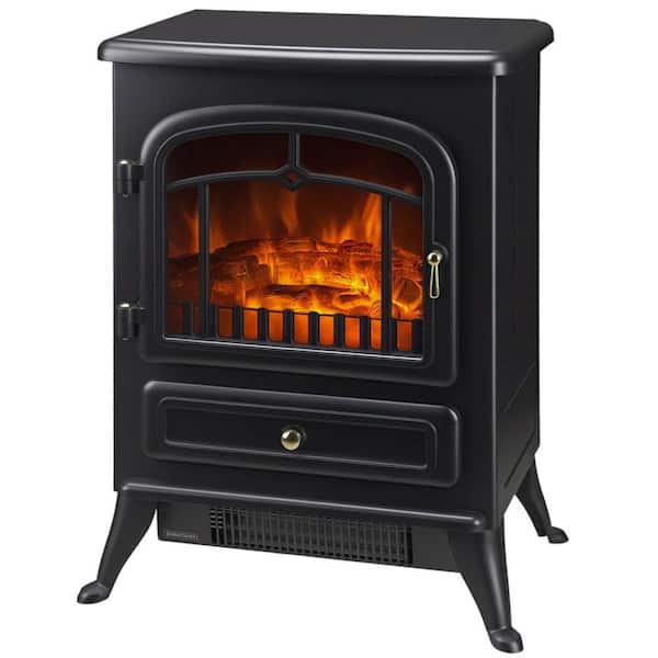 16 in. Ventless Electric Fireplace Stove Heater with Realistic LED Flame Effect, Portable Space Heater for Home Office