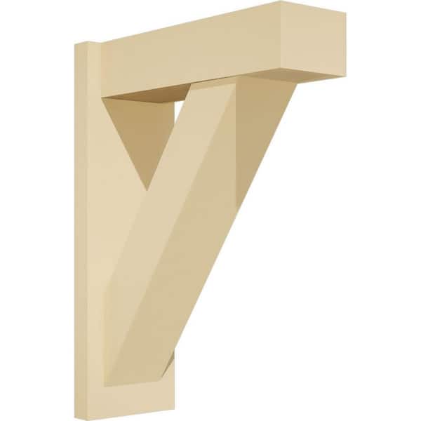 Ekena Millwork Traditional 7 in. W x 24 in. H x 18 in. D Signature Urethane Polyurethane Outlooker with Block Ends