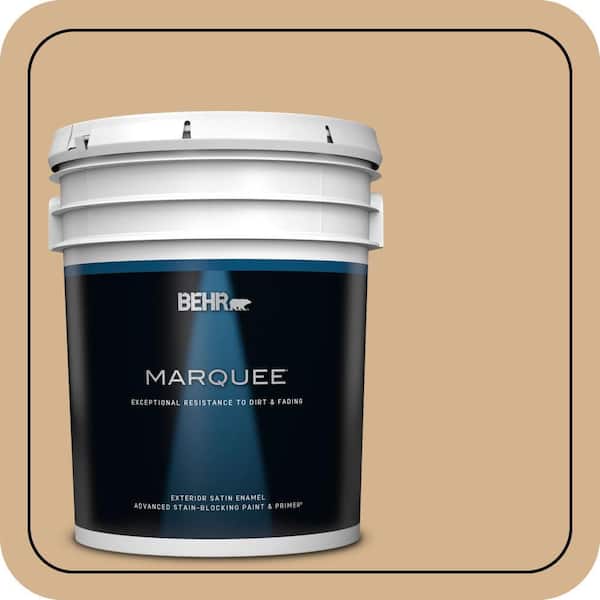 BEHR MARQUEE 5 gal. Home Decorators Collection #HDC-NT-04 Creme De Caramel Satin Enamel Exterior Paint & Primer