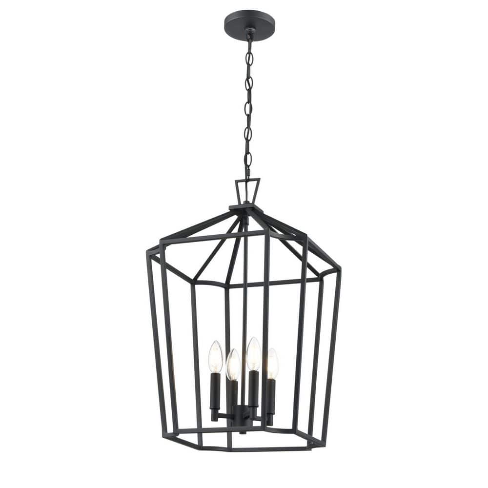 Hylena 15 inch Wide 4-Light Pendant-Textured Black price history on PriceWatchPro