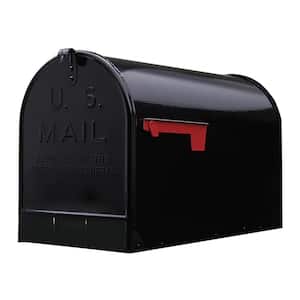 Stanley Black, Extra Large, Steel, Post Mount Mailbox