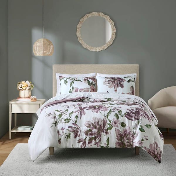 Leena 5-Piece Mauve Polyester Twin Comforter Set