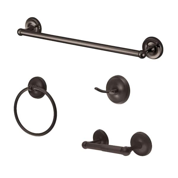 Kingston Brass Traditional 4-Piece Bath Hardware Set in Oil Rubbed Bronze