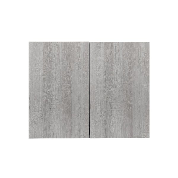 LIFEART CABINETRY Valencia Assembled 33 in. W x 12 in. D x 30 in. H in Misty Gray Plywood Assembled Wall Kitchen Cabinet