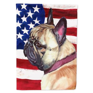 2.33 ft. x 3.33 ft. Polyester French Bulldog Frenchie USA Patriotic American 2-Sided Flag Canvas House Size Heavyweight