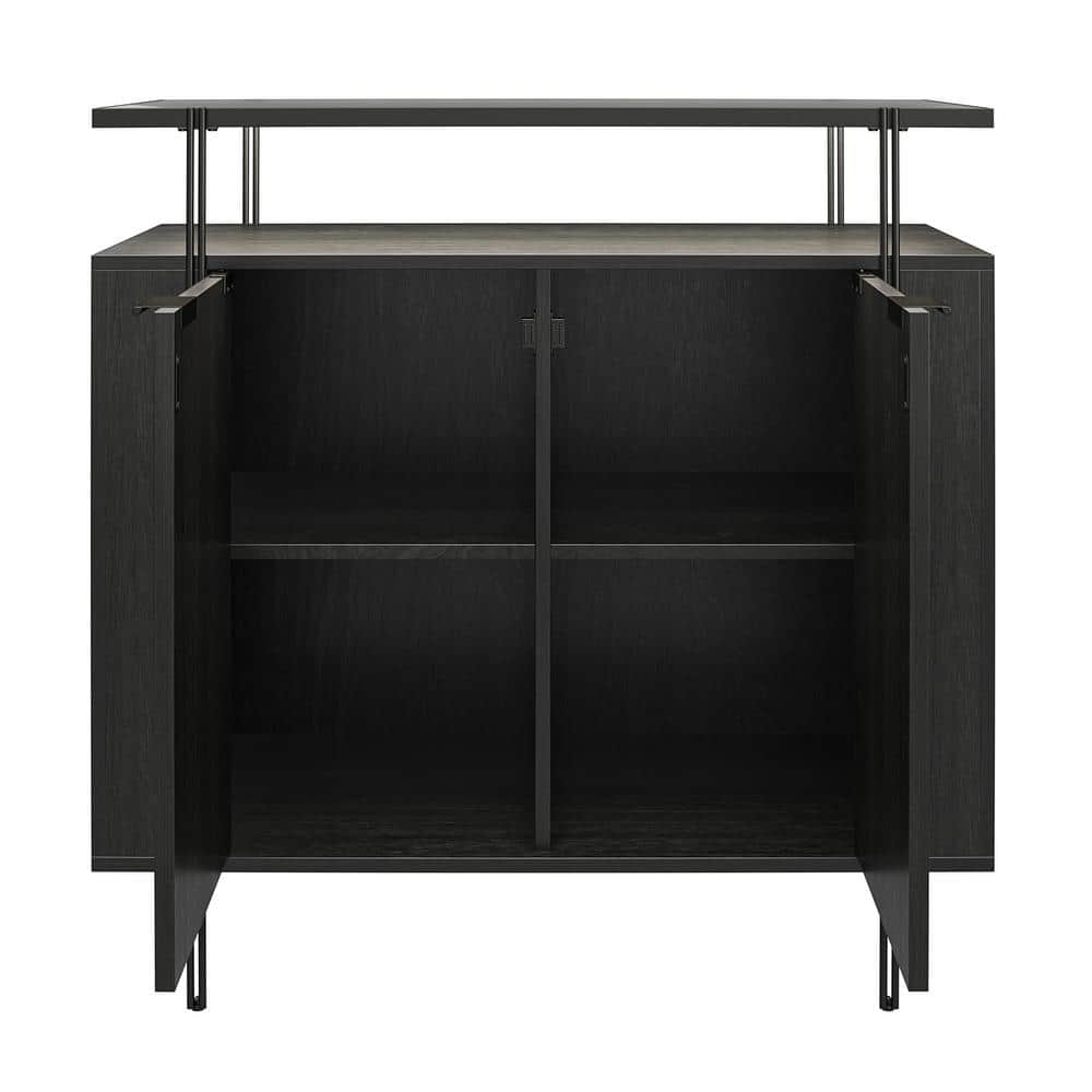 Ameriwood Home Lakeland Bar Black Oak DE70527 The Home Depot