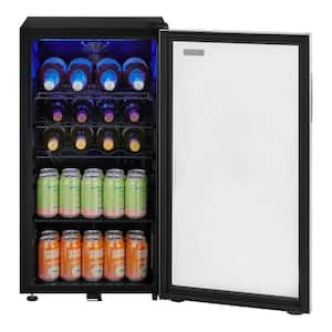 17.5 in. Single zone 24-Bottle or 117-Can Freestanding Beverage and Wine Cooler in Stainless Steel