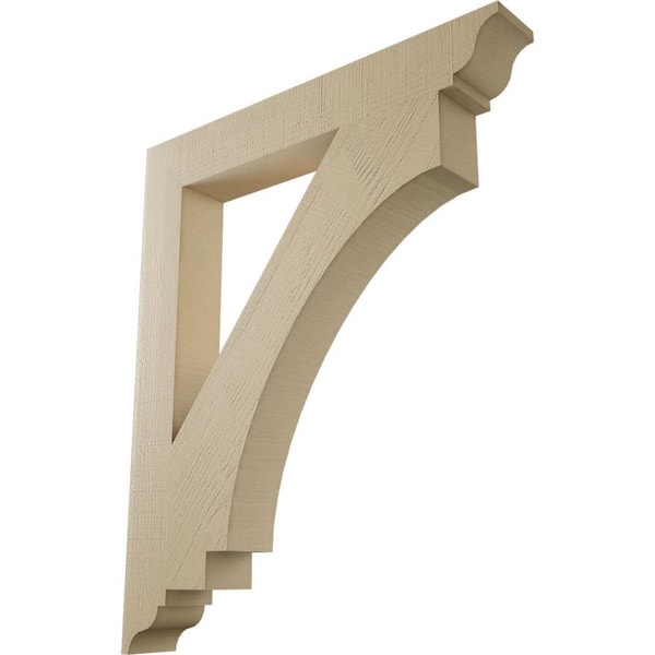 5.5 in. x 48 in. x 40 in. Imperial Traditional Rough Cedar Woodgrain Timberthane Polyurethane Bracket, Primed Tan