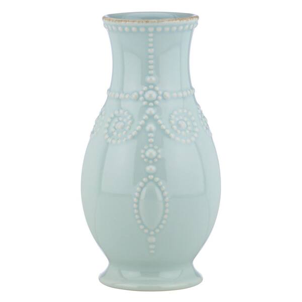 Lenox French Perle Ice Blue 8 in. Fluted Vase