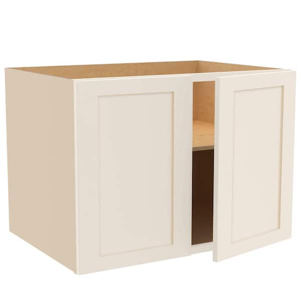Newport 33 in. W x 24 in. D x 24 in. H Assembled Plywood Wall Bridge Kitchen Cabinet in Blended Cream with Soft Close