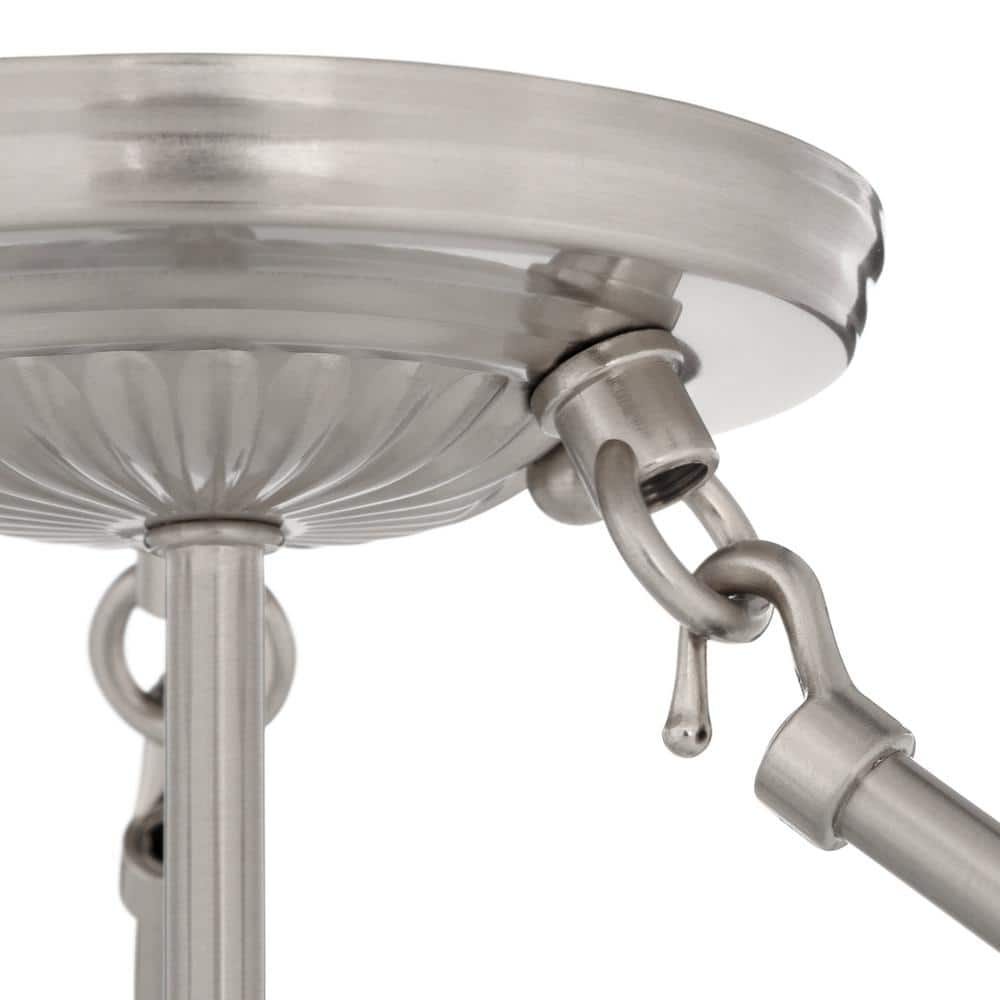 Oasis 16" Brushed Nickel 3-Light Semi Flush Mount with Alabaster Glass