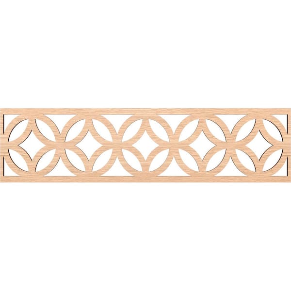 Ekena Millwork Crosby Fretwork 0.375 in. D x 47 in. W x 12 in. L Red Oak Wood Panel Moulding