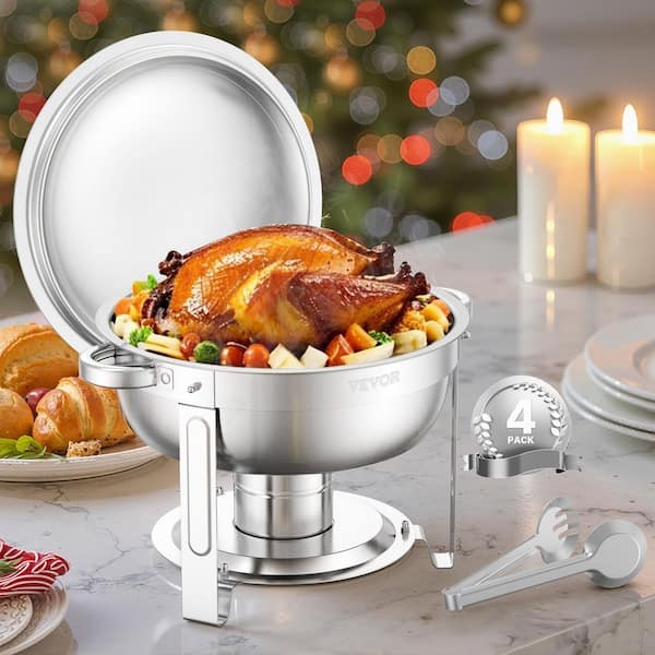 VEVOR Chafing Dish Buffet Set 5 qt. Stainless Steel Chafer, Chafing Dishes with Stainless Steel Handle