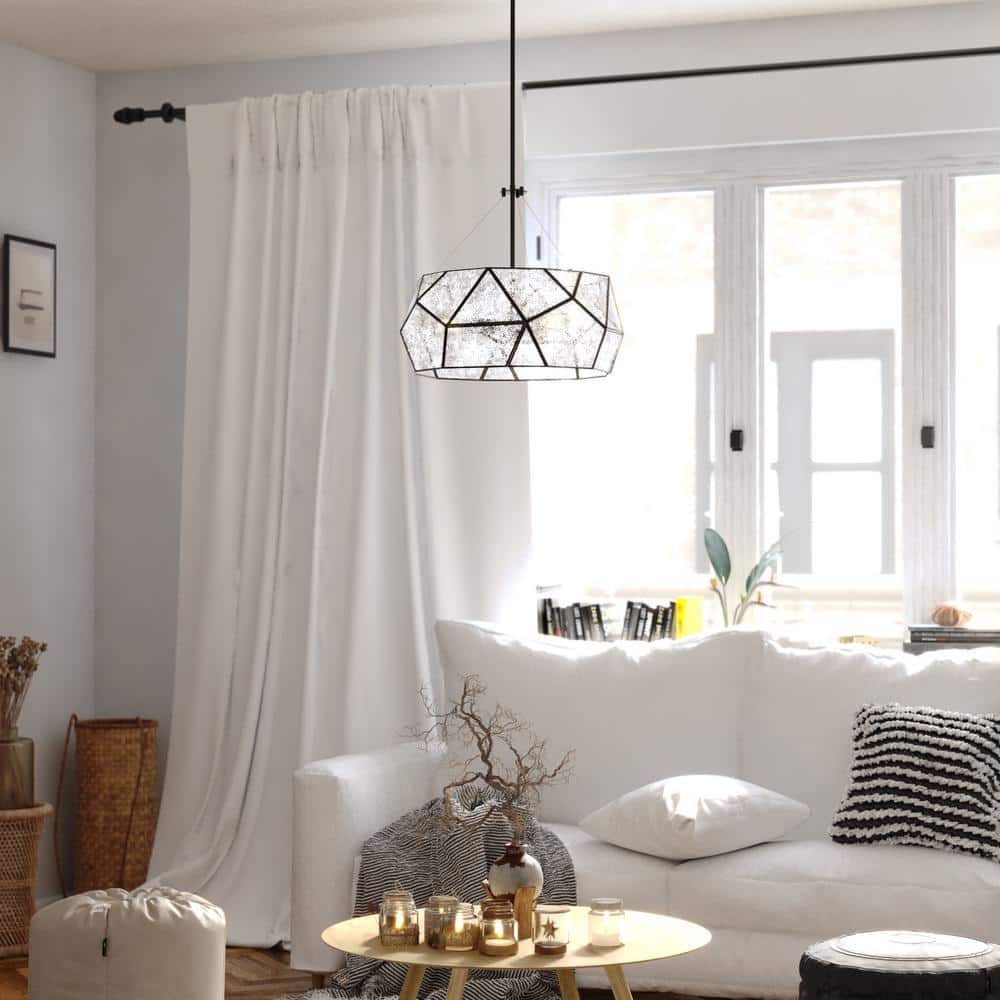 Euclid 20'' Black and Mercury Glass Geometric Pendant Light