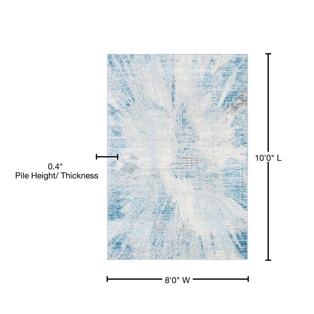Tulum 8' x 10' Gray and Blue Reversible Area Rug