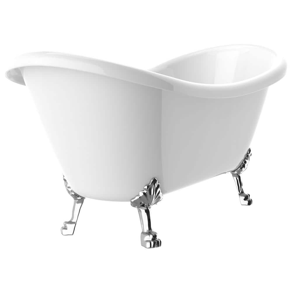 Belissima 69'' White Acrylic Clawfoot Freestanding Bathtub