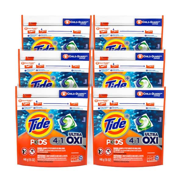 Tide Ultra Oxi Laundry Detergent Pods (15-Count) (6 -Pack)