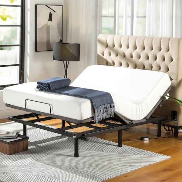 Zinus Jared Black Queen Adjustable Base, Best Wall Hugger Adjustable Bed