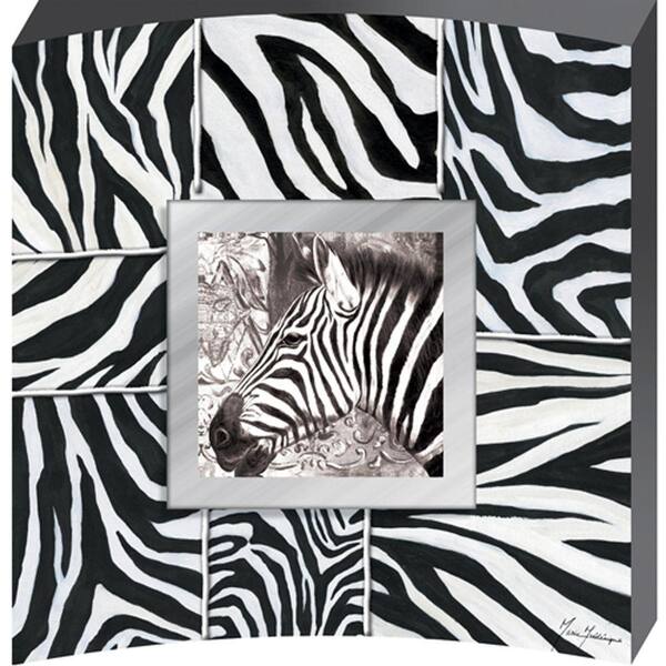 Yosemite Home Decor 28 in. x 28 in. Surrounded by Zebras Hand Painted Contemporary Artwork -DISCONTINUED