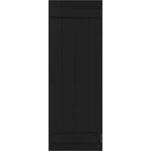 21 1/2" x 47" True Fit PVC Four Board Joined Board-n-Batten Shutters, Black (Per Pair)