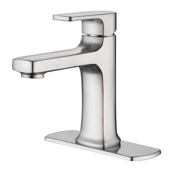 Ultra Faucets Dean Single Hole Single-Handle Lavatory Bathroom Faucet Rust Resist in Brushed Nickel