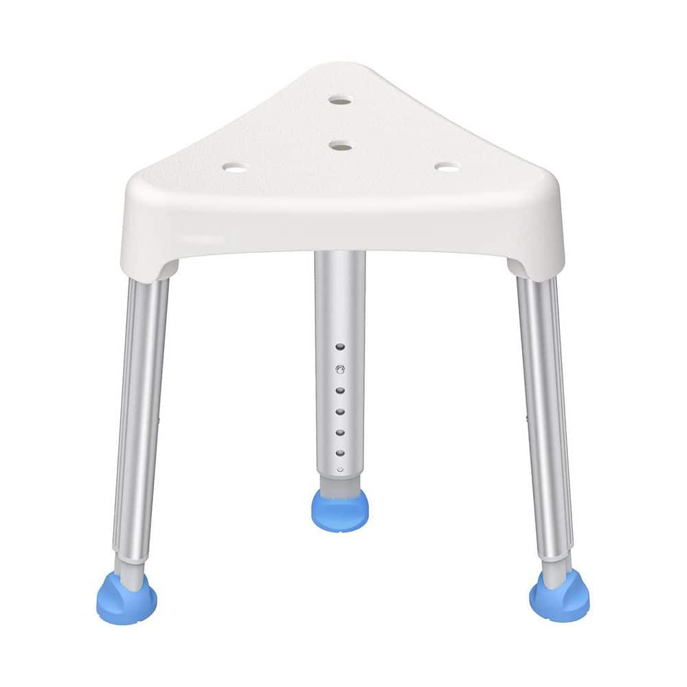 Aluminum Space-Saving Triangular Adjustable Shower Chair with Stable-Bracin