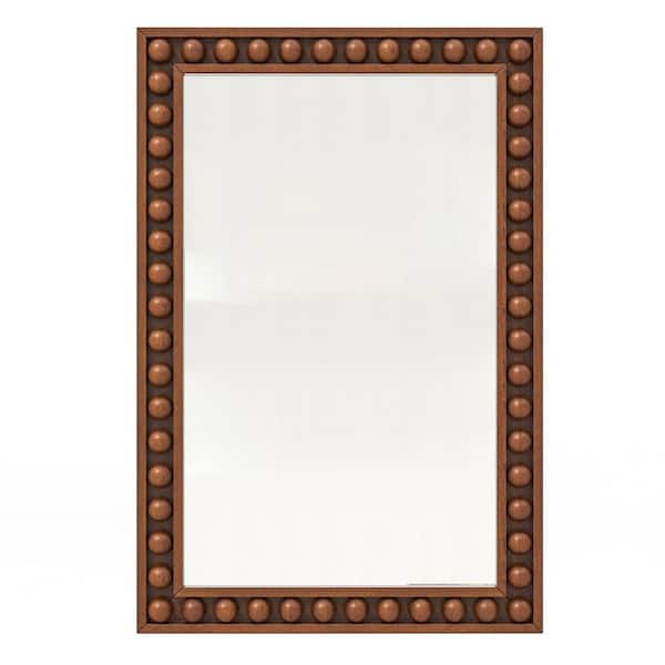 24 in. W x 36 in. H Rectangular Framed Wall Mounted Rectangle Mirror in Brown