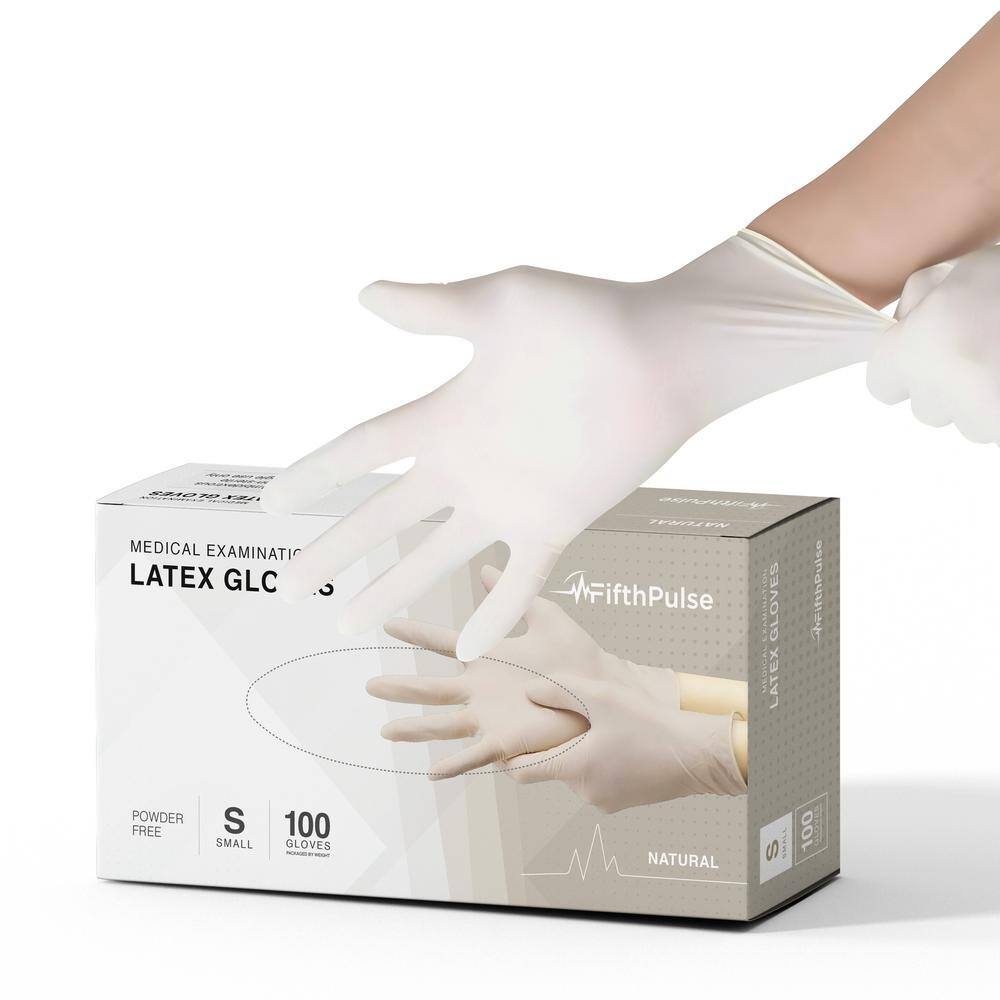 Small - Latex Gloves, Powder Free - Medical Examination Disposable Gloves -