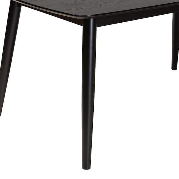 Baxton Studio Flora Black Wood 4 Legs Dining Table Seats 6 234