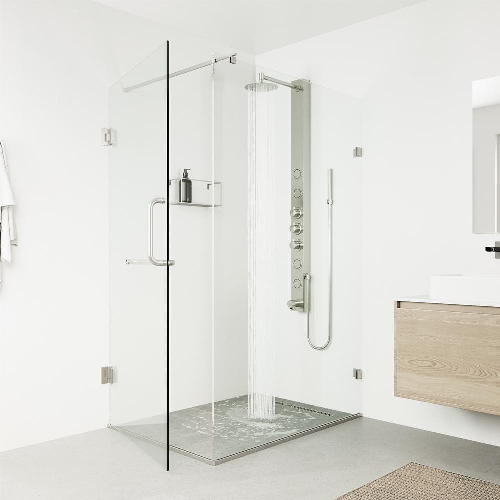 Bowery Stainless Steel 58" Shower Panel with Jets and Tub Filler