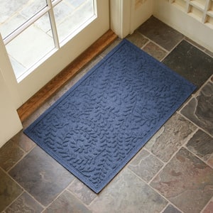 Waterhog Boxwood Navy 23 in. x 35 in. PET Polyester Indoor Outdoor Doormat