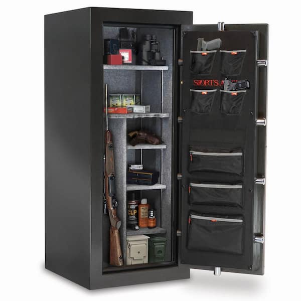 Haven 24-Gun Fire and Waterproof Electronic Lock Gun Safe, Metal Gray Gloss Metallic Finish