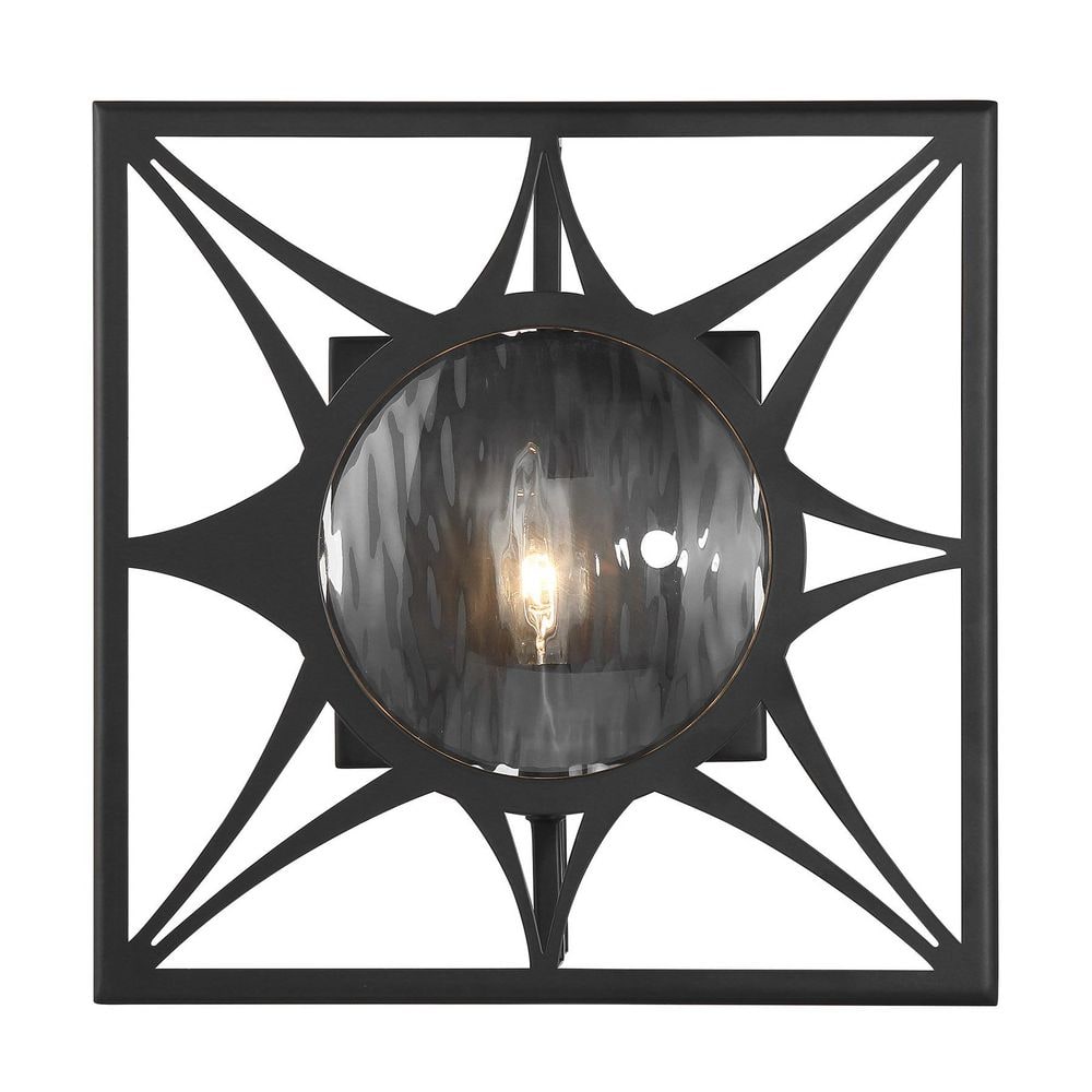 Balfour 12 in. W x 12 in. H 1-Light Matte Black Dimmable Wall Sconce price history on PriceWatchPro
