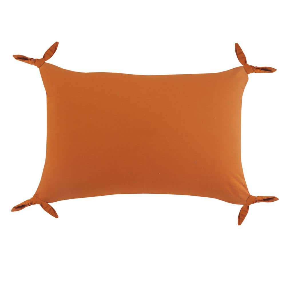Get Knotty Thai Orange Solid Corner Tie Soft Poly-Fill 24 in. x 16 in. Thro