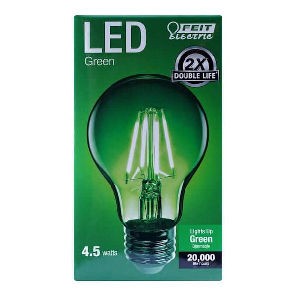 25-Watt Equivalent A19 Dimmable Filament Green Colored Glass E26 Medium Base LED Light Bulb (6-Pack)