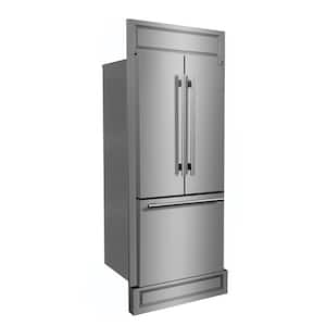 Gallipoli 30 in. French Door Refrigerator in Stainless Steel with Modern Decorative Grill 17.5 cu. ft.