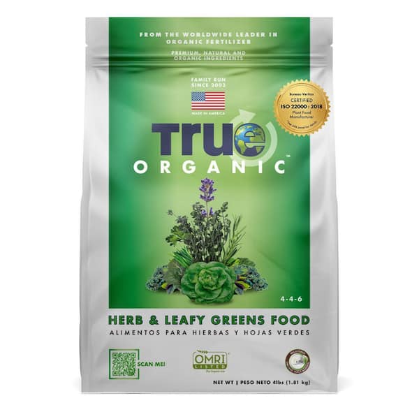 TRUE ORGANIC 4 lbs. Organic Herb and Leafy Greens Food Dry Fertilizer, OMRI Listed, 4-4-6