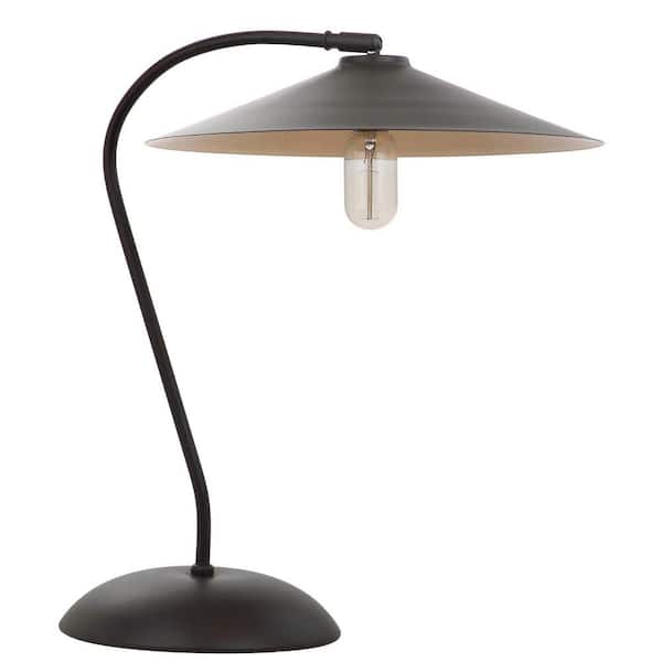 SAFAVIEH Orla 31 in. Wood Finish Arc Table Lamp with Wood Finish Shade