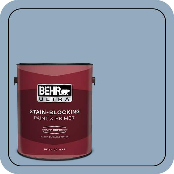 BEHR ULTRA 1 gal. #BIC-10 Cotton Denim Extra Durable Flat Interior Paint & Primer