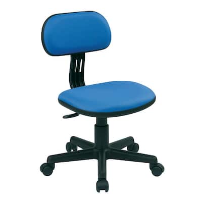 Student Series Blue Fabric Seat Task Chair with Casters and Height Adjustment