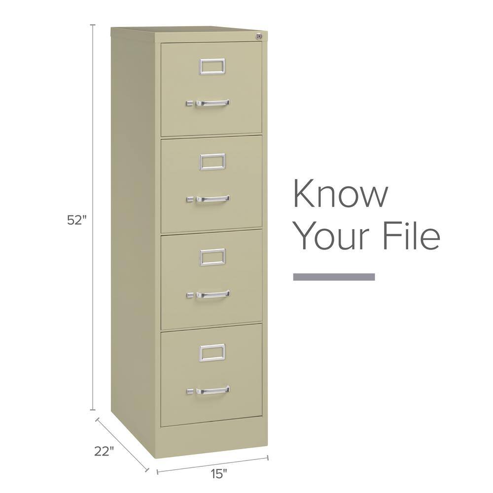 Putty 52" Vertical 4-Drawer Lockable File Cabinet