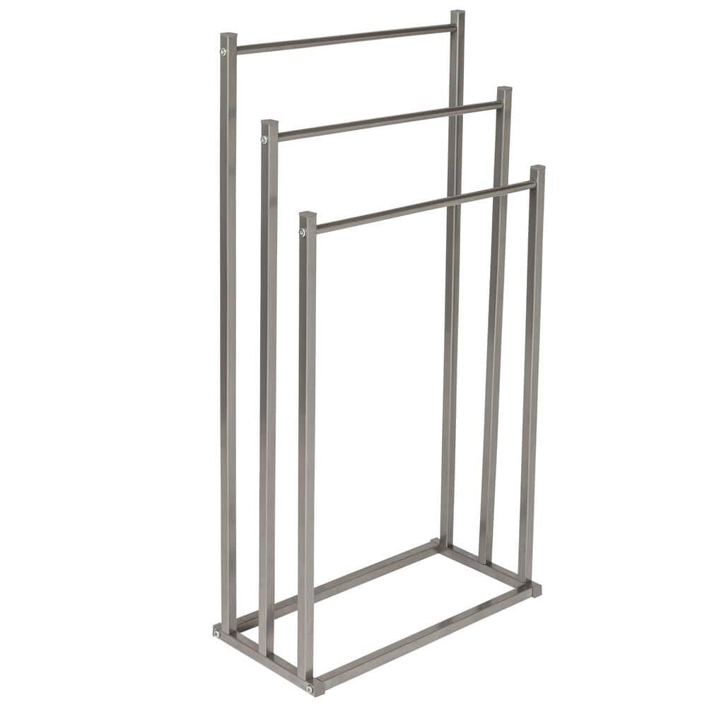 17.7 in. x 8.46 in. x 33.27 in. Silver 3-Tier Towel Rack