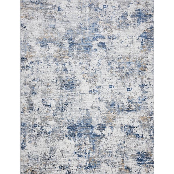 Tayse Rugs Yardley Abstract Indigo 8 ft. x 10 ft. Indoor Area Rug