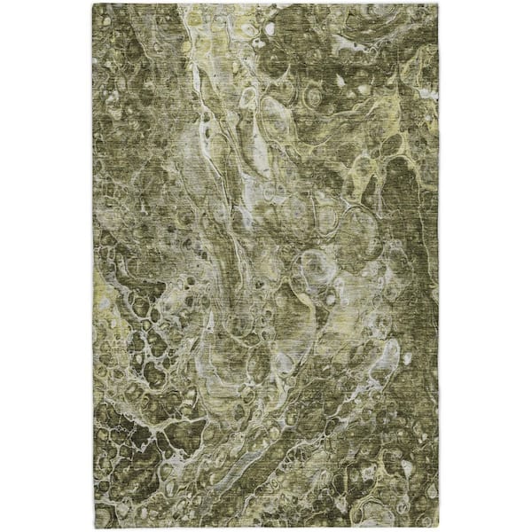 Dream Shag Premium Machine Washable Abstract ADS670 Taupe 5 ft. x 7 ft. 6 in. Area Rug